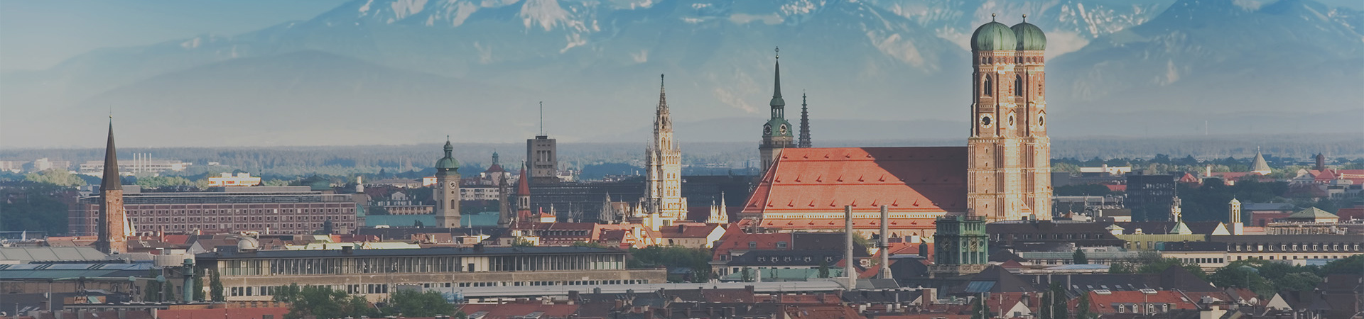 Skyline von einer Stadt in Süddeutschland